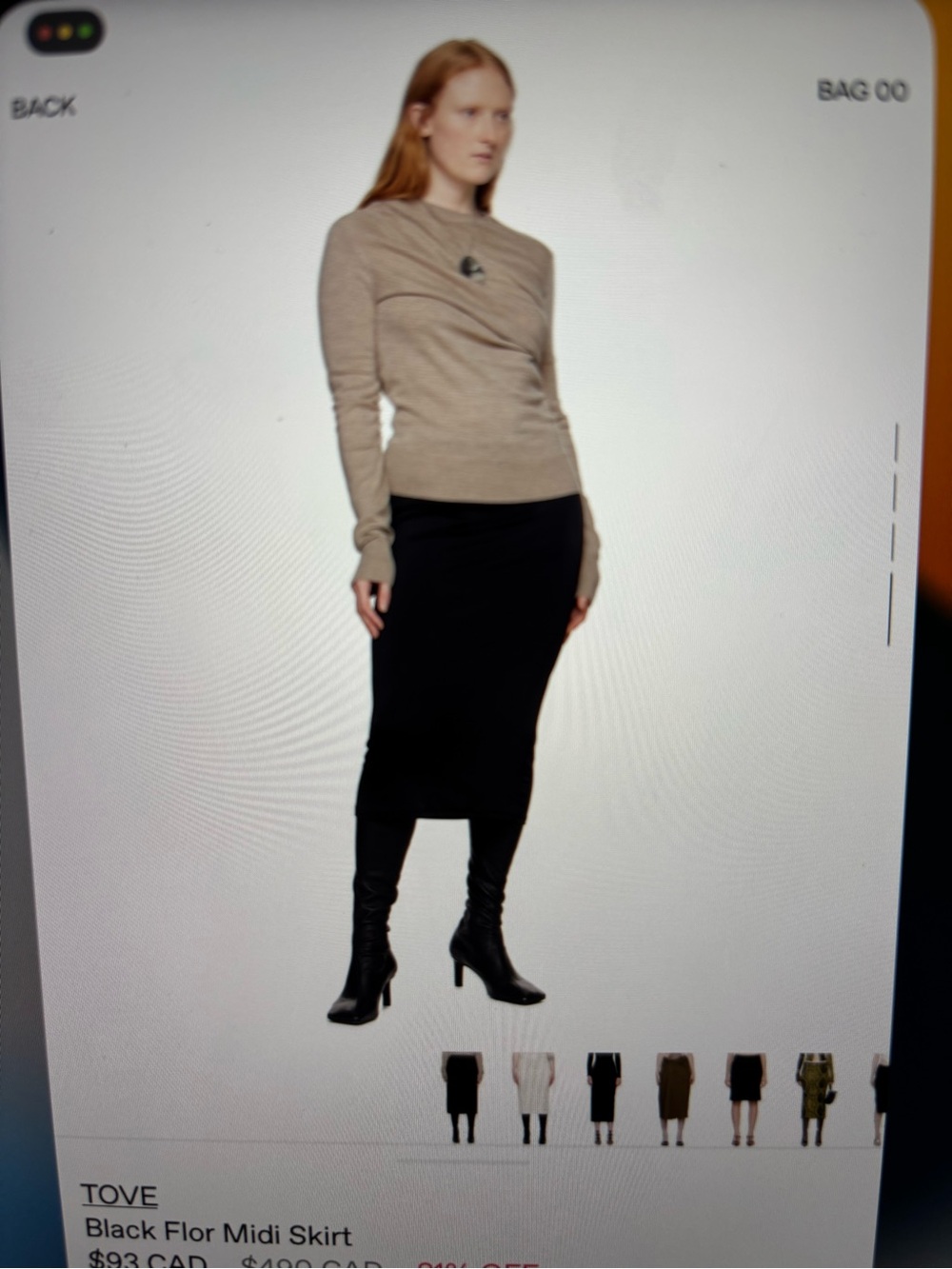 TOVE Black Midi Pencil Skirt